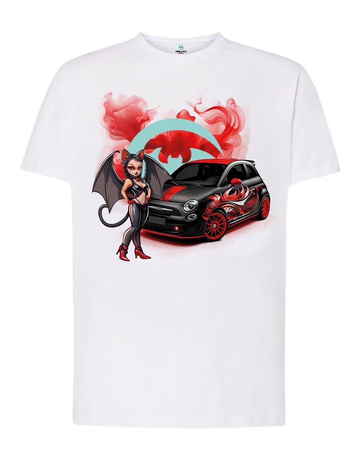 Camiseta Fiat 500 - Manga Corta - Diseño Automotriz Exclusivo